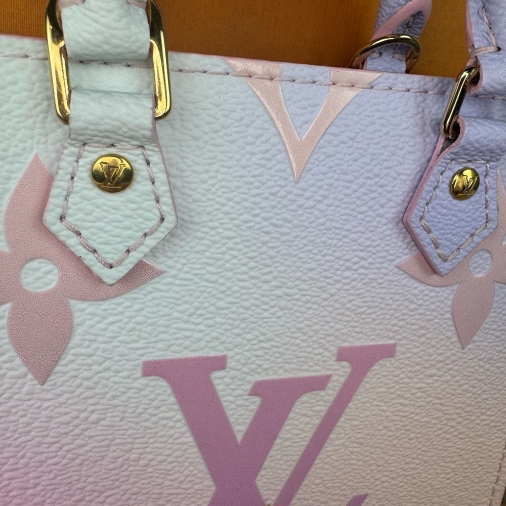 Louis Vuitton Petit Sac Plat Satchel Top Handle Bag Pastel Pink Canvas. - Picture 11 of 16